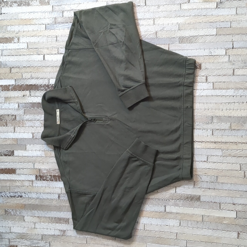 Marine Layer Rory 1/4 Quarter Zip Olive Sweatshirt